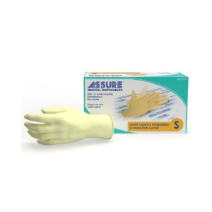 Latex lightly powdered gloves