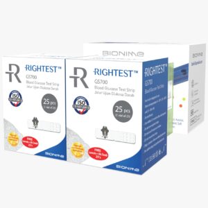 Rightest GM700SB Test Strip 50s + Twist Lancet 50s (Free) + Alcohol Swab 50s (Free)